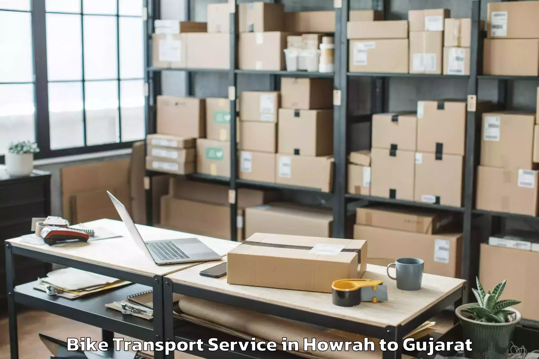 Efficient Howrah to Cept University Ahmedabad Bike Transport